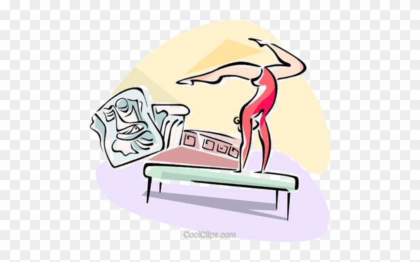 Gymnast Performing On The Balance Beam Royalty Free - Illustration #1388039