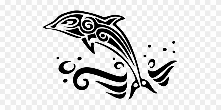 Dolphin Tribe Tattoo Decal Animal - Tribal Dolphin #1388233