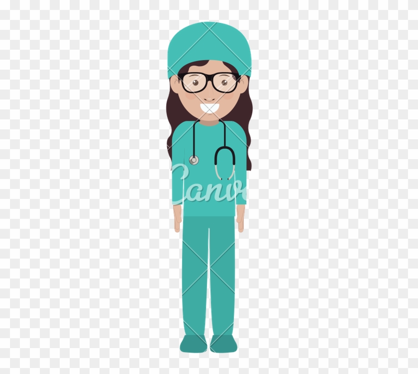 Avatar Woman Doctor - Surgery Clothes Cartoon #1388325