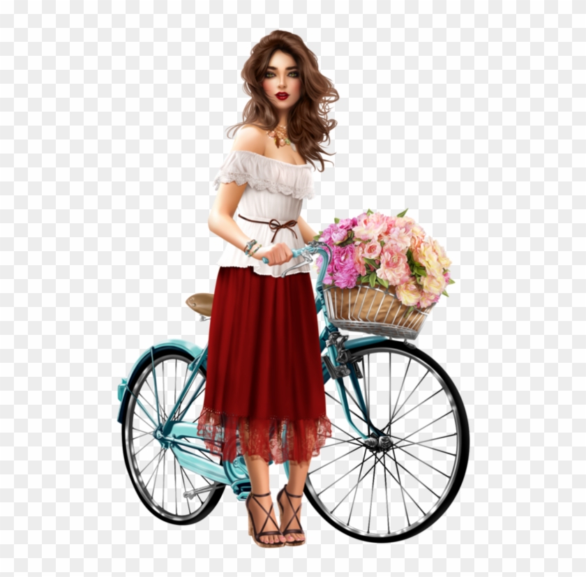 Bicyclette 3d Girl, Illustration Girl, Girl Illustrations, - Illustration #1388512