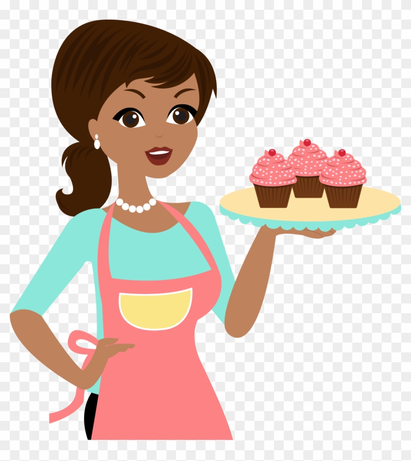 Muffins Clipart Mom Cooking - Chefe De Cozinha Mulher Em Desenho Png #1388516