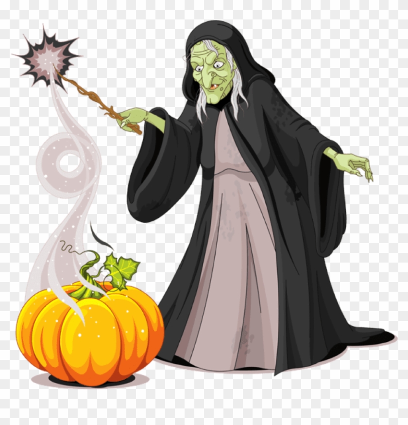 Clipart Door Creepy - Witch With A Wand #1388549