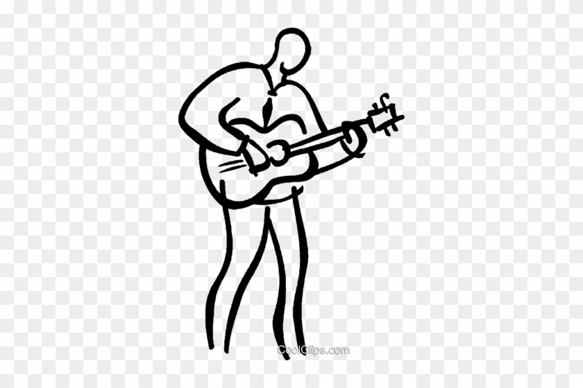 Guitar Player Cliparts - Guitar Player Clipart Black And White #1388555