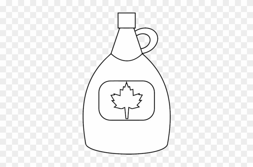 Pancake Clipart Maple Syrup Bottle - Canada Maple Syrup Clipart Black And White #1388635