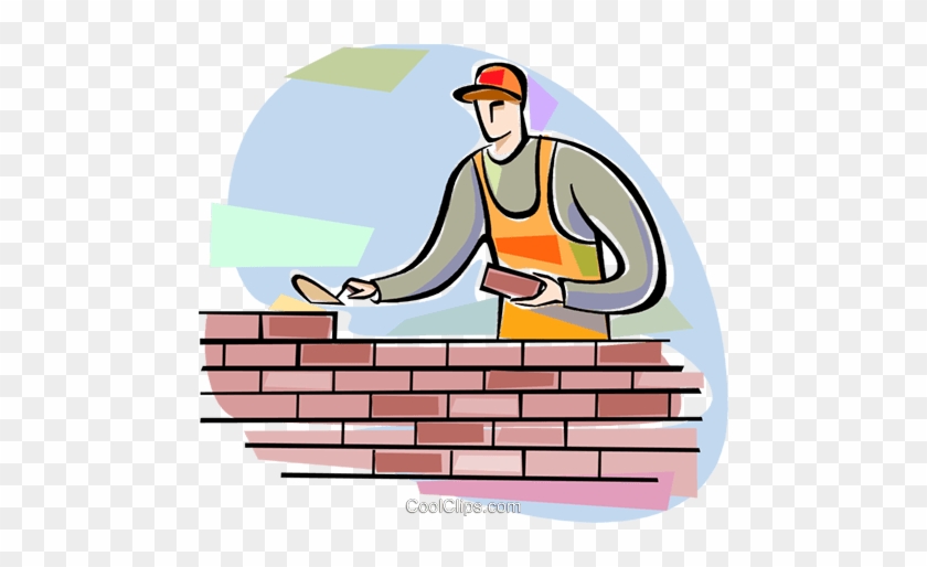 Brick Layers Royalty Free Vector Clip Art Illustration - Mason Clip Art #1388825