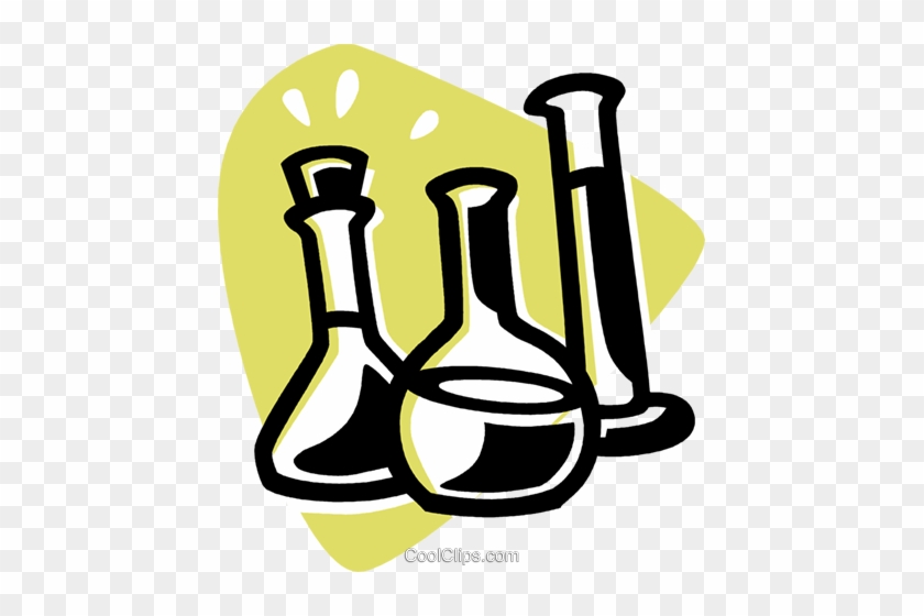 Beakers Flasks And Test Tubes Royalty Free Vector Clip - Beaker #1388844