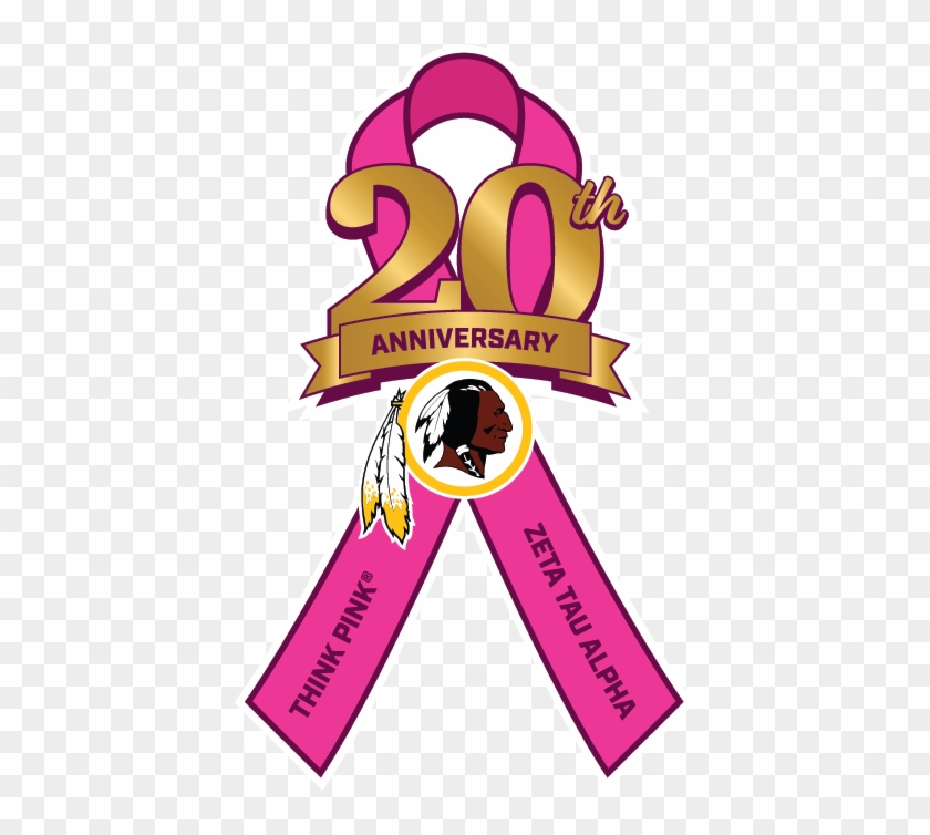 Ribbon Logo - Think Pink Washington Redskins #1389088