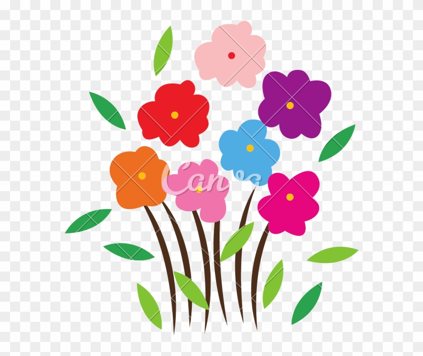 Flowers Vector Cartoon - Canva #1389207