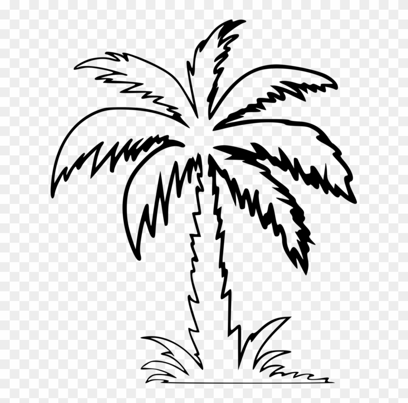 Palm Trees Drawing Computer Icons Silhouette - Clip Art Palm Tree #1389230