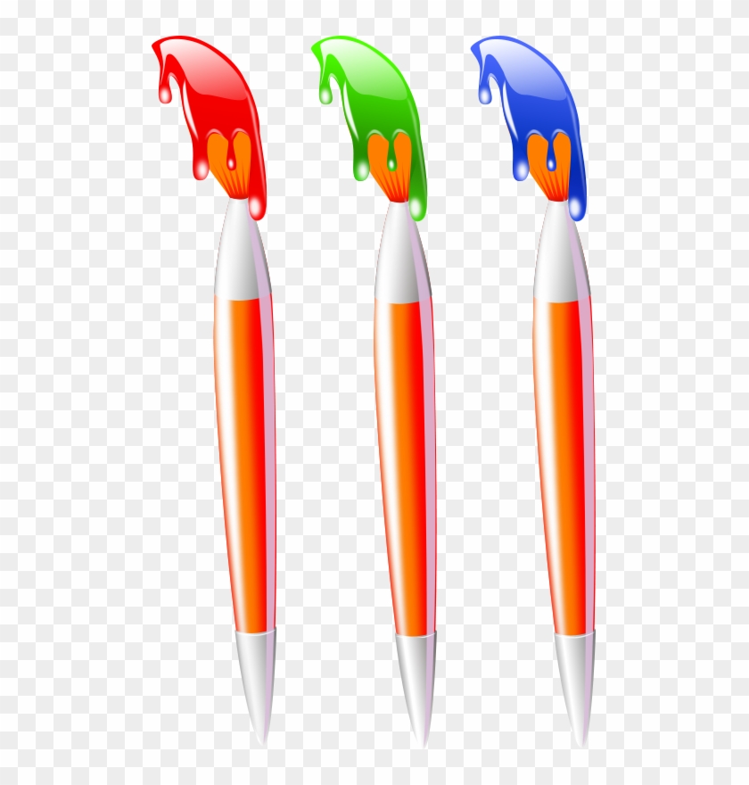 Free Writing Brush Free Brush - Paint Brush With Color Clipart #1389412