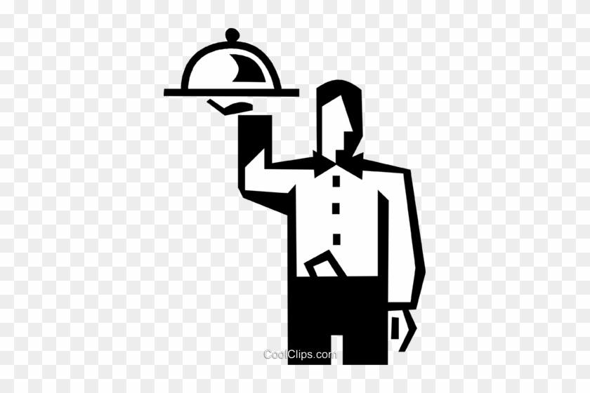 Waiter With A Serving Tray Royalty Free Vector Clip - Propaganda De Garçom #1389459