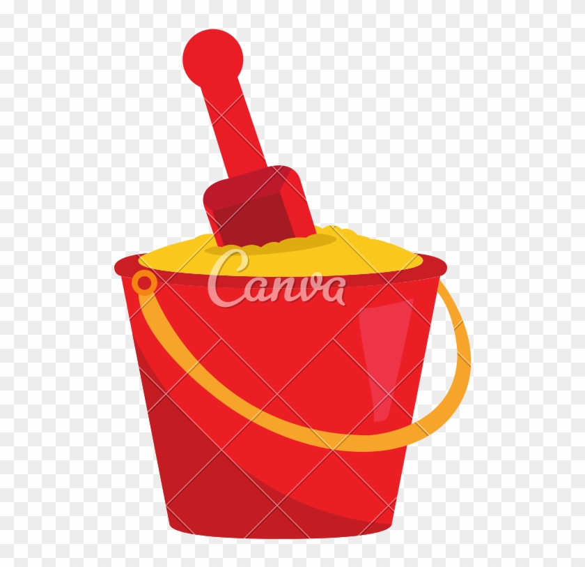 Isolated Sand Bucket And Shovel - Clip Art #1389659