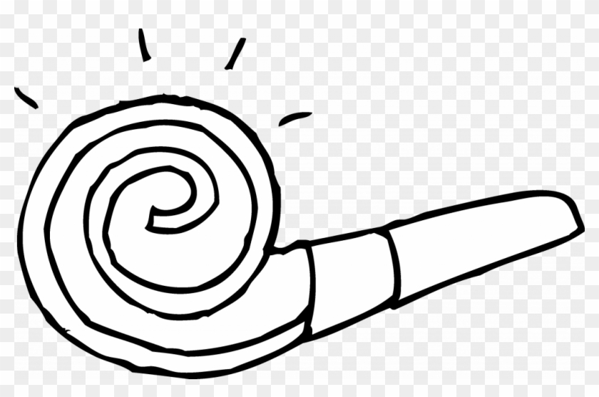 Party Blower Coloring Pages 2 By Riley - Black And White Party Horn ...