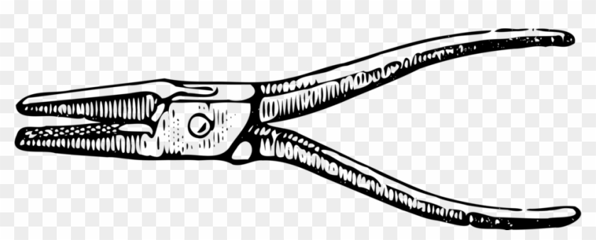 Needle-nose Pliers Hand Tool Diagonal Pliers - Drawing Of A Pliers #1389757