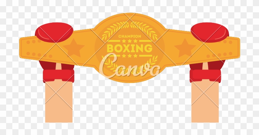 Boxing Championship Belt - Boxer Championship Belt Cartoon #1389859