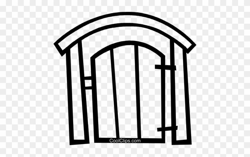 Back Yard Gate Royalty Free Vector Clip Art Illustration - Illustration #1390192