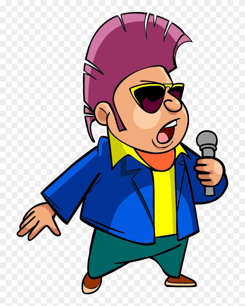 Microphone Cartoon Singing Man - Cartoon Character With Microphone #1390254