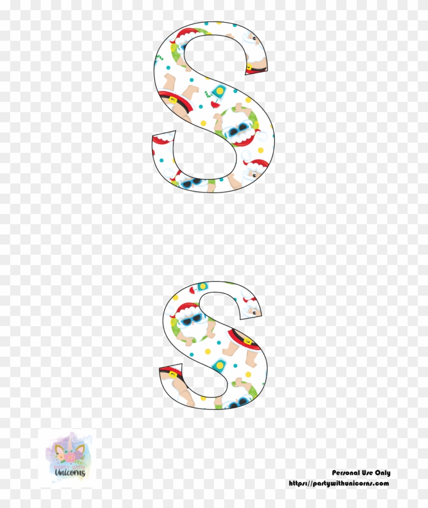 Summer Santa Clip Art Letters - Illustration #1390446