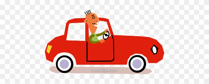 Man Driving A Car Royalty Free Vector Clip Art Illustration - Cartoon Car Crash #1390498