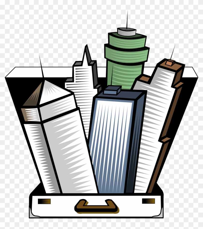 Skyscraper Clipart City Line - Office Building Cartoon #1390603