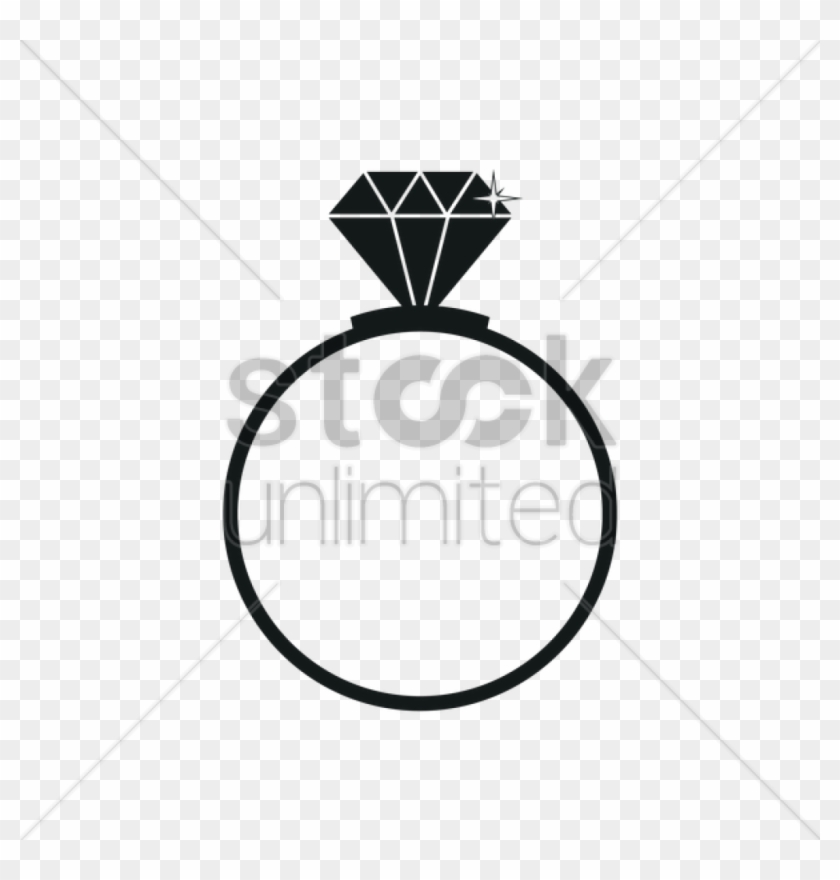 Diamond Ring Silhouette Vector Image - Vector Graphics #1390889