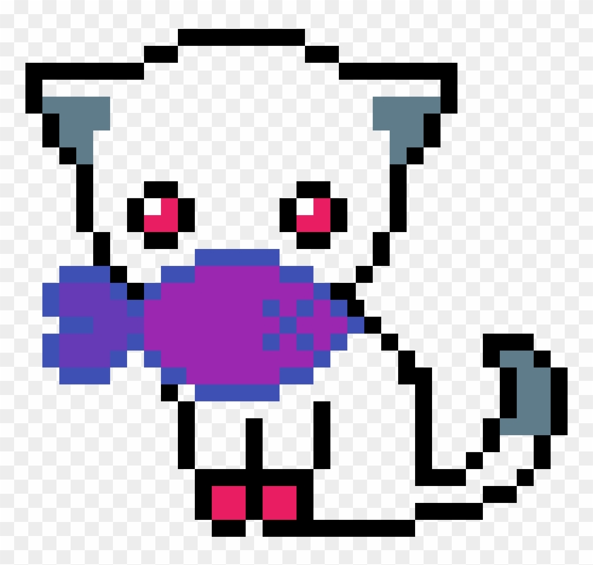 Kitty Eats Fish - Cute Cat Pixel Art #1391050