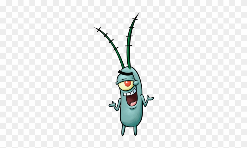 Spongebob Clipart Plant Plankton Graphic Black And - Personnage De Bob L Éponge #1391054