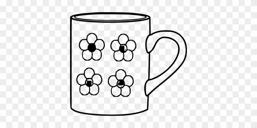 Mug Table-glass Coffee Cup Saucer - Mug Clip Art Black And White #1391139