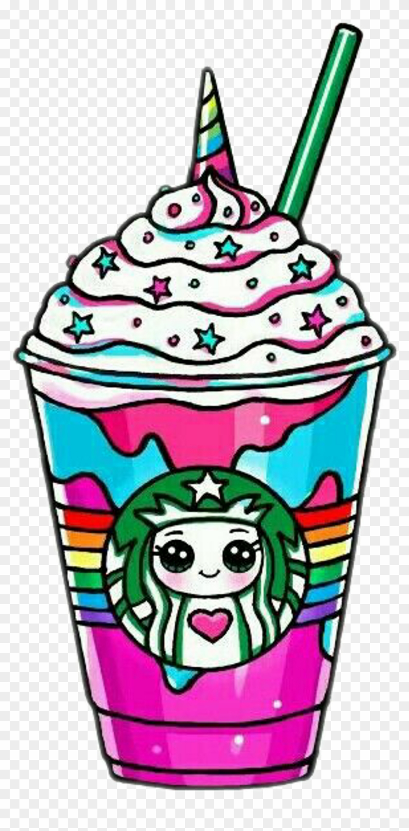 Starbucks Unicornstarbucks Unicorn Rainbow Drawsocute - Cute Kawaii Starbucks Unicorn #1391170