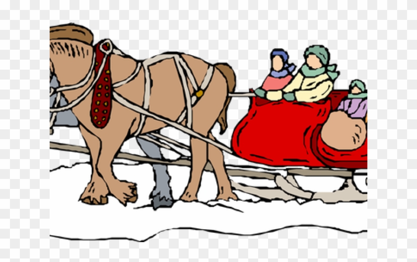 Winter Clipart Horse - Horse And Sleigh Clipart #1391181