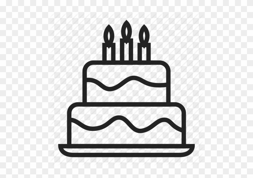 Black White Outline Clipart-birthday cake with candles black outline