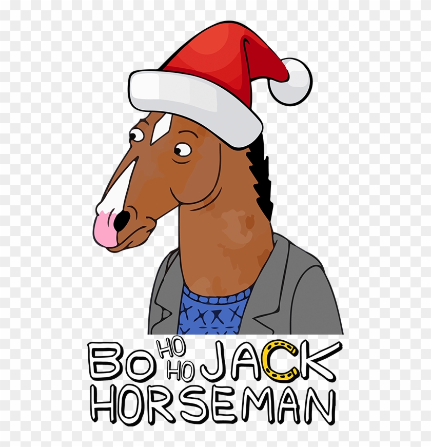 Bojack Horseman Funny Christmas Womens T-shirt - Bojack Horseman Christmas Hat #1391215