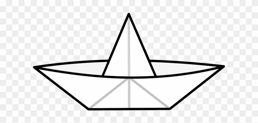 Origami Paper Sailboat Ship - Drawing Of Paper Boat #1391320