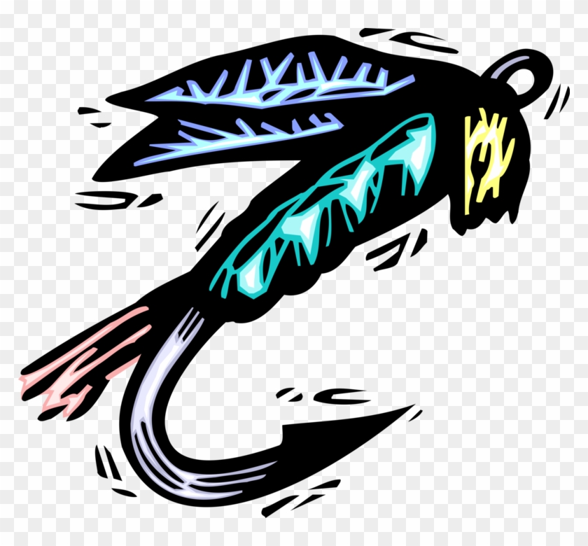 Vector Illustration Of Sport Fisherman Angler's Fish - Clip Art #1391487