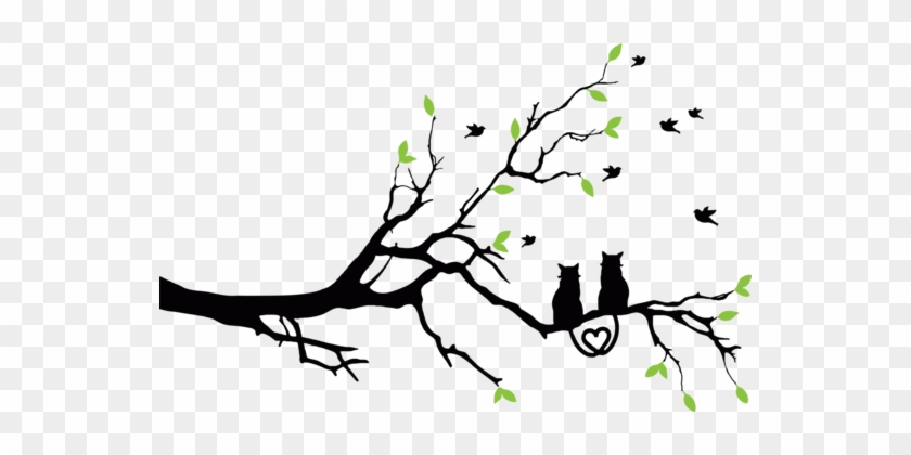 Lovebird Drawing Art Pencil - Love Cats Silhouette Png #1391550