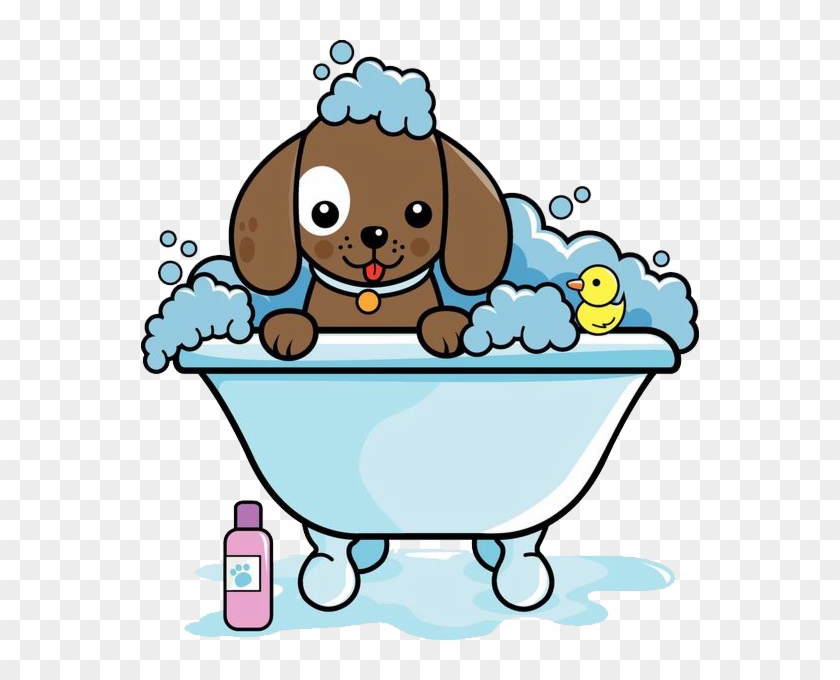 Dog Grooming Cat Clip Art - Dog Taking A Bath Clipart #1391612