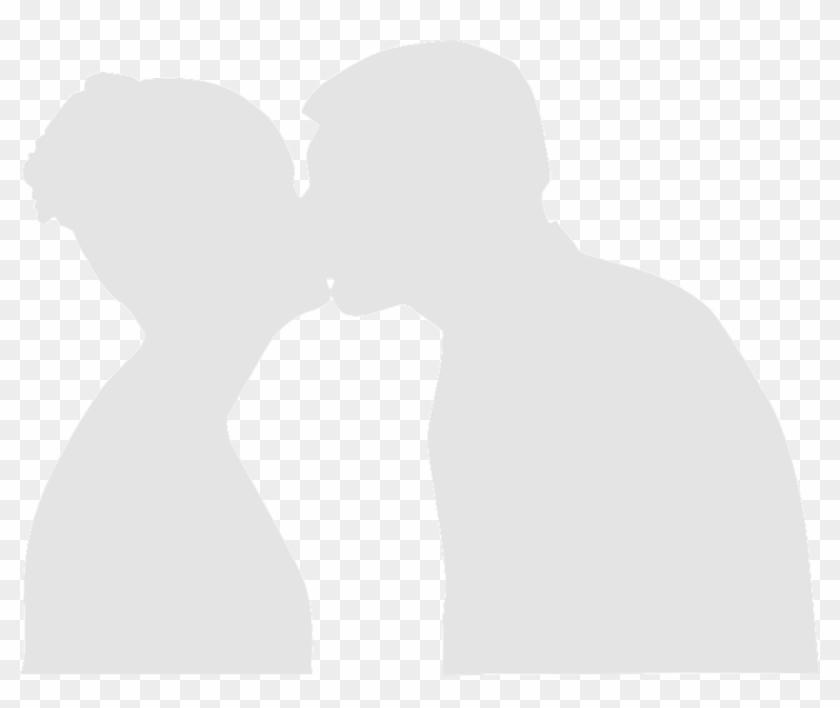 Collection Of Kissing Silhouette Clip Art - Couple Kissing White Silhouette #1391641
