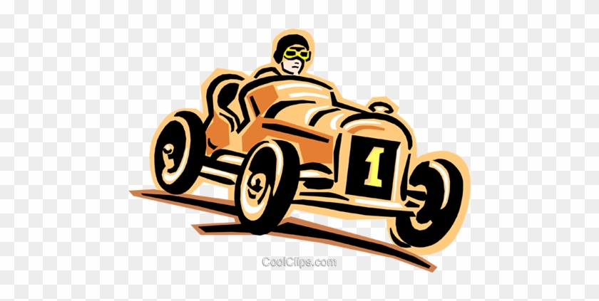 Racecar Royalty Free Vector Clip Art Illustration - Rennwagen Oldtimer Clipart #1391759