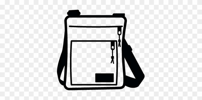 Backpack Clipart Black And White Png - Sling Bag Clipart Black And White #1391874