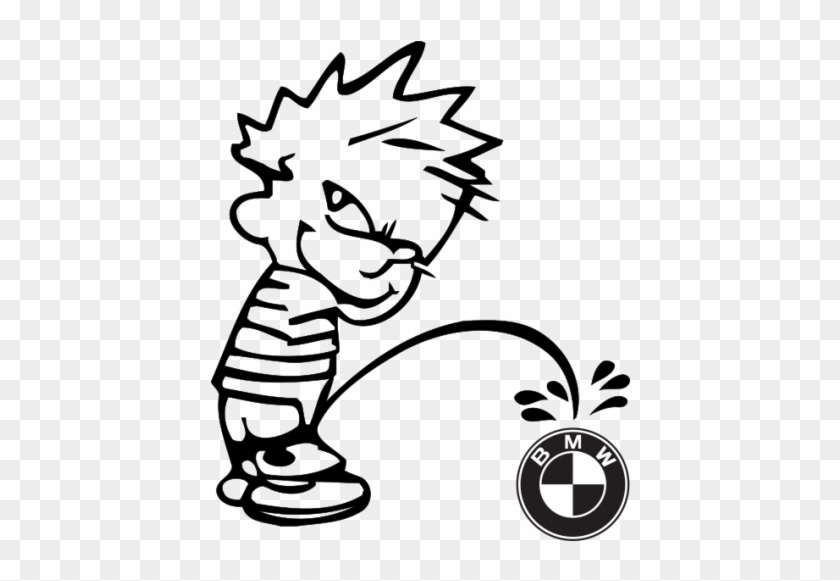 Clip Transparent Library Bmw Drawing Boy - Piss On Bmw Sticker #1391885