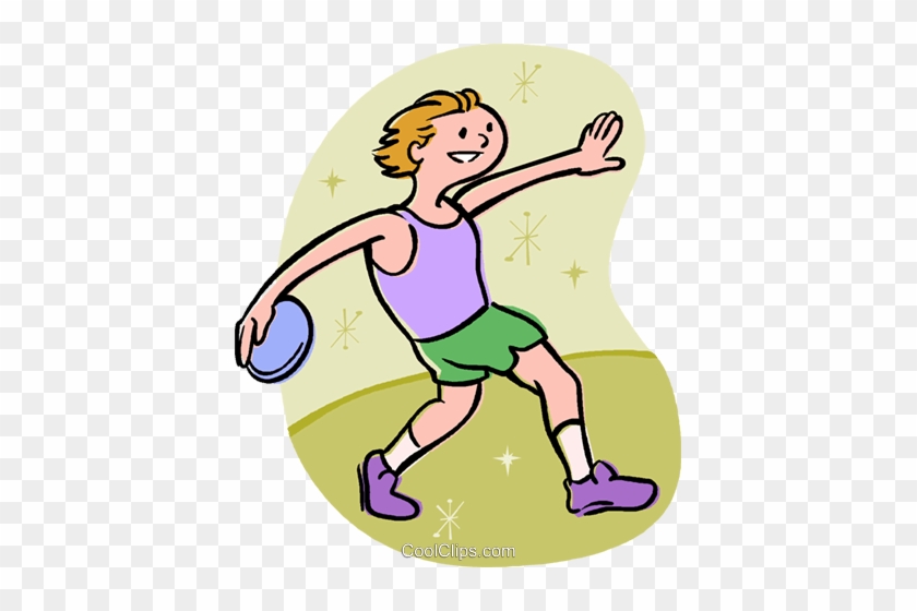 Discus Royalty Free Vector Clip Art Illustration - Cartoon Discus Thrower #1391934