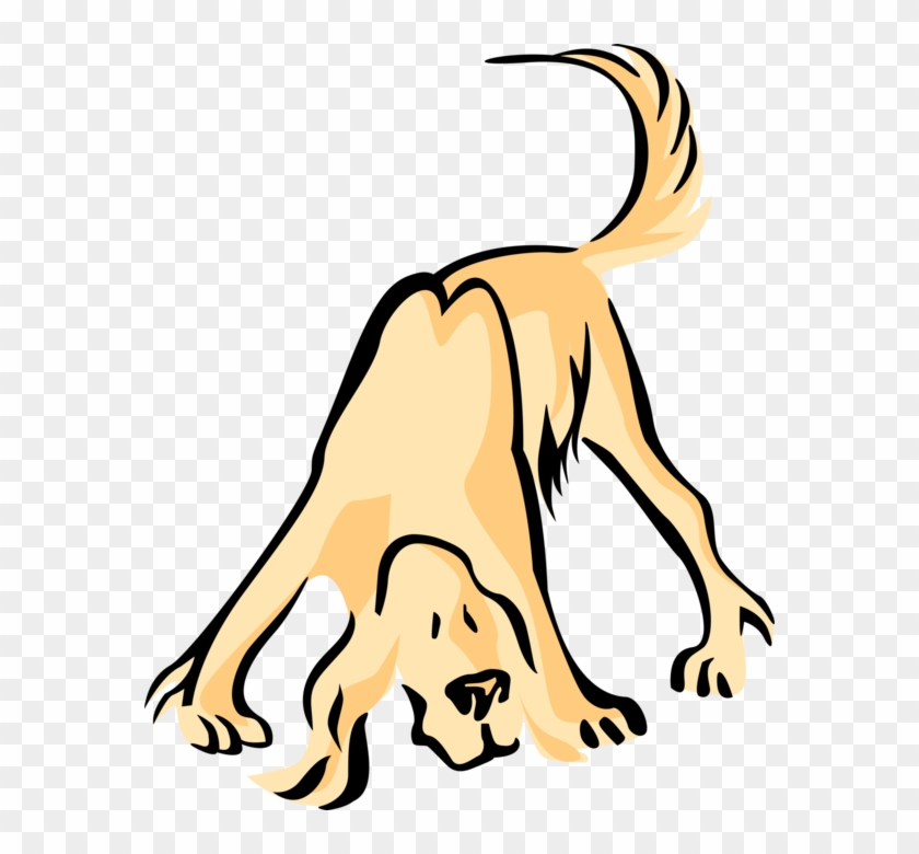 Vector Illustration Of Hound Dog Sniffing Around - 12442 #1391940