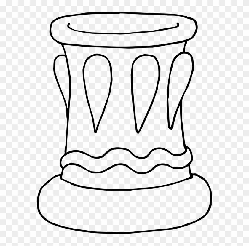 Black And White Vase Drawing Line Art - Jarron En Blanco Y Negro #1391969