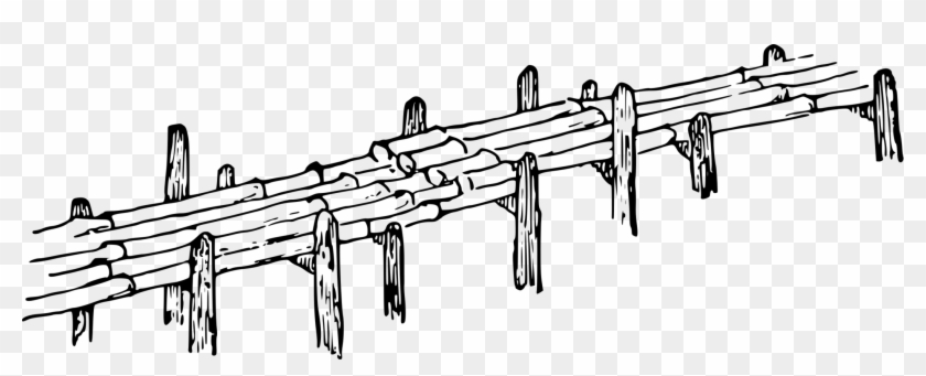 Log Bridge Drawing Bamboo Computer Icons - Bamboo Bridge Drawing Easy #1392291