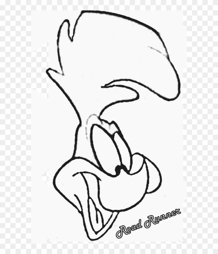 Clip Art Black And White Download E Drawing Cartoon - Roadrunner Cartoon Drawing #1392428