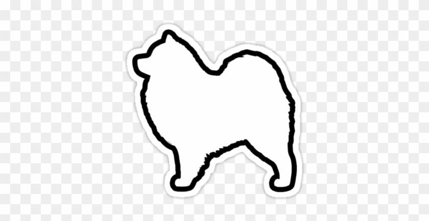 Samoyed Silhouette Waterproof Die-cut Sticker Mais - Samoyed Silhouette #1392592