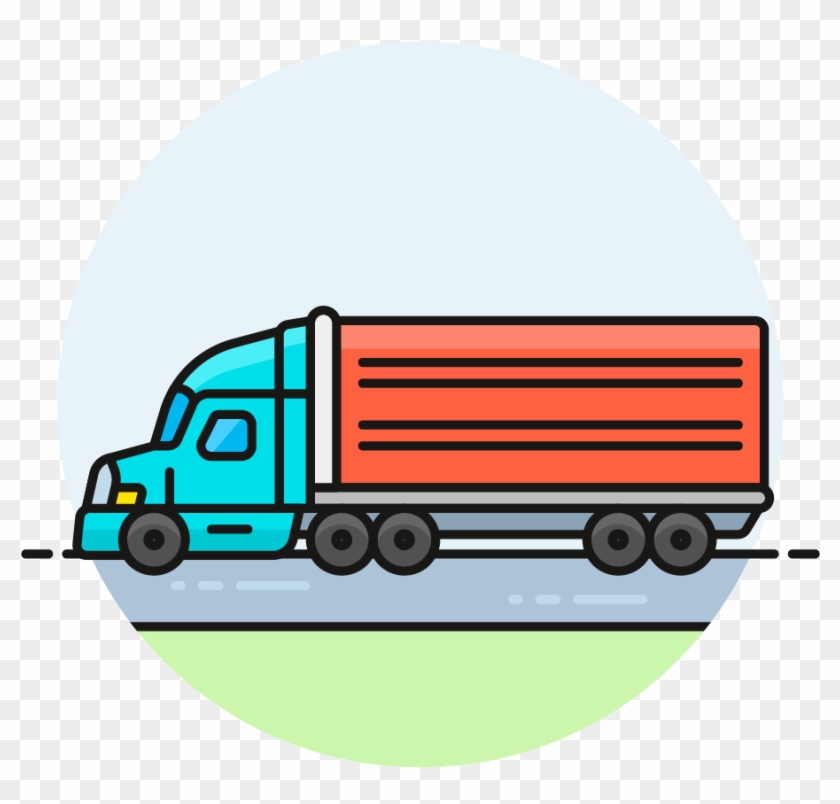 Send Push Notifications Easy And Safe Clip Art Stock - Trailer Truck #1392603