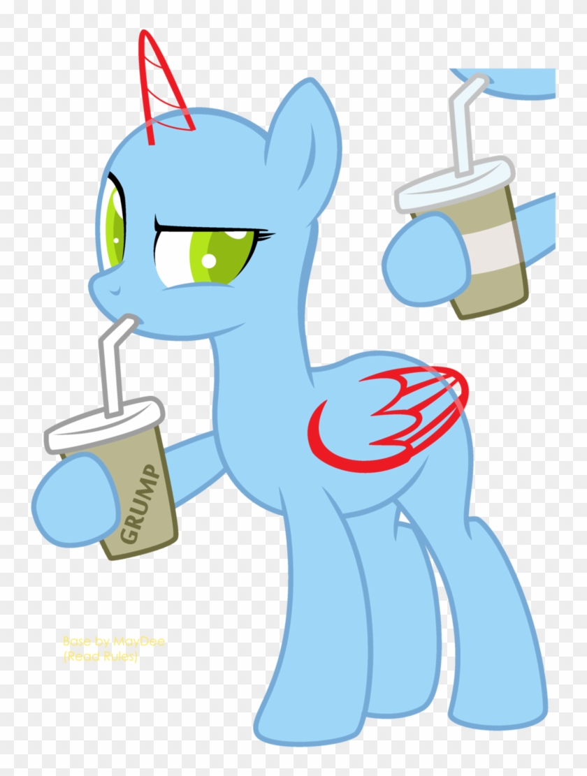 Grumpy Pony Drinks A Milkshake By Maydeedraws - Mlp Base Milkshake #1392840