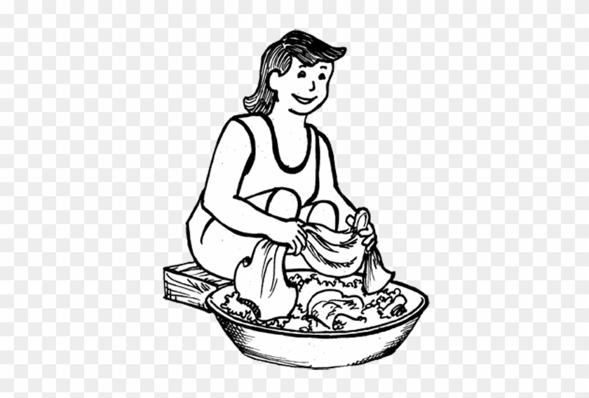 Filename - - Cartoon Image Of A Woman Washing Clothes #1392916