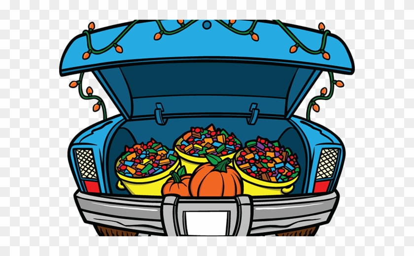 Vector Image Of A Car Trunk Containing Candy - Trunk Or Treat Free #1393251